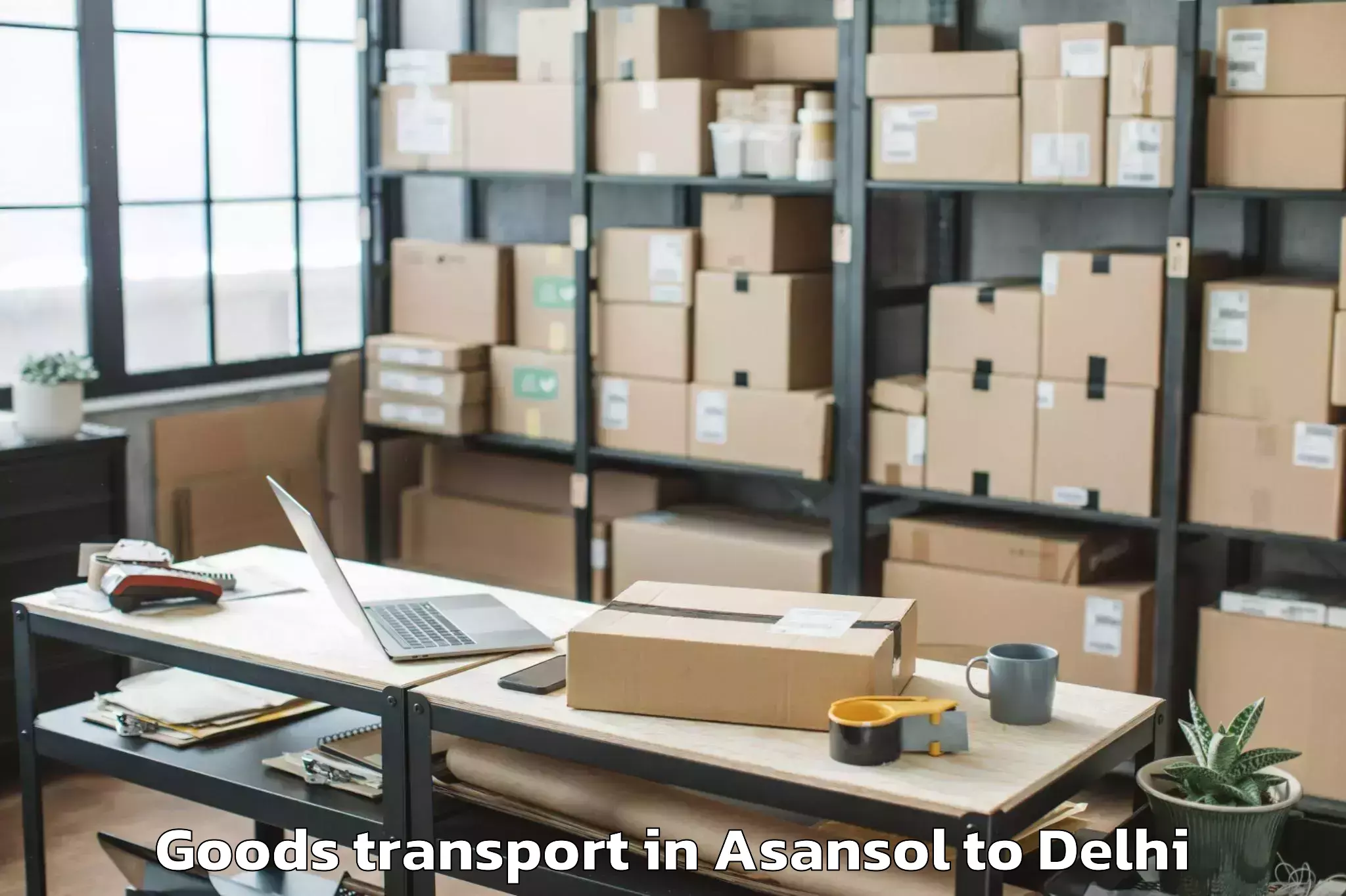 Quality Asansol to D Mall Pitampura Goods Transport